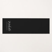 Schwarze personalisierte Monogramm-Name Yogamatte (Vorderseite (Horizontal))