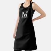 Schwarze Personalisierte Monogramm und Name-Schürz Schürze (InSitu)