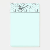 Schwarze personalisierte Musik Post-it Klebezettel (Vorderseite)