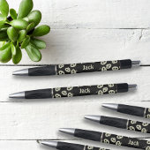 Schwarze Personalisierte Stifte mit Schädelmuster Kugelschreiber