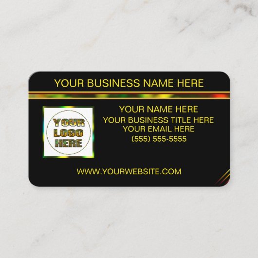 Schwarze Personalisierte Visitenkarte (Vorderseite)