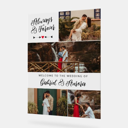 Schwarze Pfeile Foto Collage immer für immer Willk Acrylschild (Winkel)