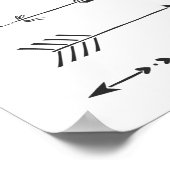 Schwarze Pfeile Minimalistische Kunstdrucke Poster (Ecke)