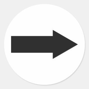 schwarze Pfeilrechtikone Runder Aufkleber