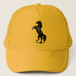 Schwarze Pferd Trucker-Mütze Truckerkappe