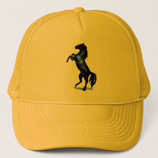 Schwarze Pferd Trucker-Mütze Truckerkappe (Vorderseite)
