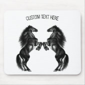 Schwarze Pferde Maus Pad Ihren Text und Farbe Mousepad (Vorne)