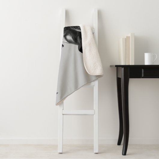 Schwarze Pferde Sherpa Blanka mit benutzerdefinier Sherpadecke (Beispiel)