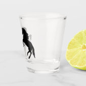 Schwarze Pferde - Silhouette - Zeichnend Schnapsglas (Rechts)
