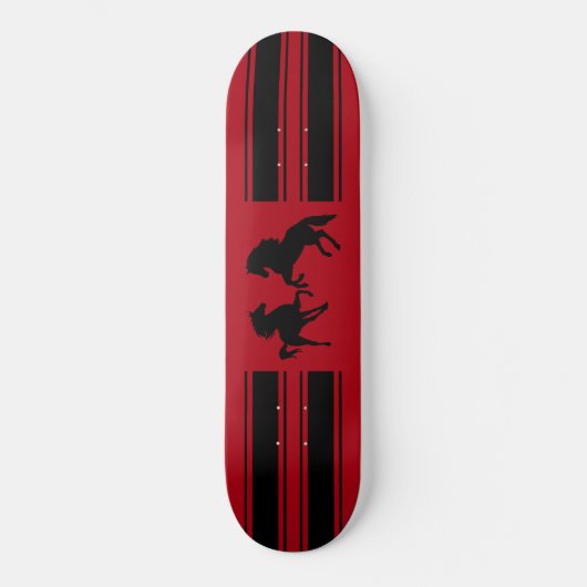 Schwarze Pferde Skateboard (Vorderseite)
