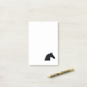 Schwarze Pferdekopf-Silhouette elegant Post-it Klebezettel (Auf Schreibtisch)