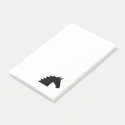 Schwarze Pferdekopf-Silhouette elegant Post-it Klebezettel (angewinkelt)
