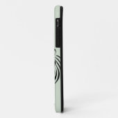 Schwarze Pferdeköpfe grün Case-Mate iPhone Hülle (Hinten/Links)