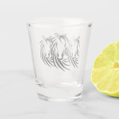 Schwarze Pferdeköpfe Schnapsglas (Rückseite)