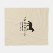 Schwarze PferdeSilhouette u. Taupe | Fleecedecke (Vorderseite (Horizontal))