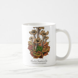 Schwarze Pfifferlings-Pilz-Kaffee-Tasse Kaffeetasse