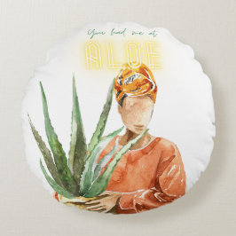 Schwarze Pflanze Lover Rundes Kissen