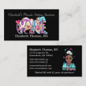 Schwarze "Pflege" - Privatsitze Visitenkarte (Vorne/Hinten)