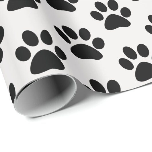 schwarze Pfoten Geschenkpapier (Rolleneckpunkt)