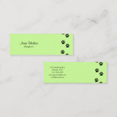 Schwarze Pfoten, Hundehaufen, Hundewalker, Pet Sho Mini Visitenkarte (Vorne/Hinten)