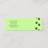 Schwarze Pfoten, Hundehaufen, Hundewalker, Pet Sho Mini Visitenkarte (Rückseite)