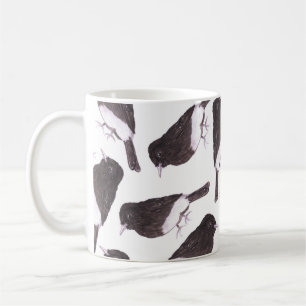 Schwarze phoebe Aquarellvögel Kaffeetasse