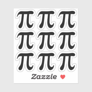 Schwarze Pi-Symbol-Aufkleber, Set von neun Aufkleber