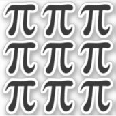 Schwarze Pi-Symbol-Aufkleber, Set von neun Aufkleber (Vorderseite)