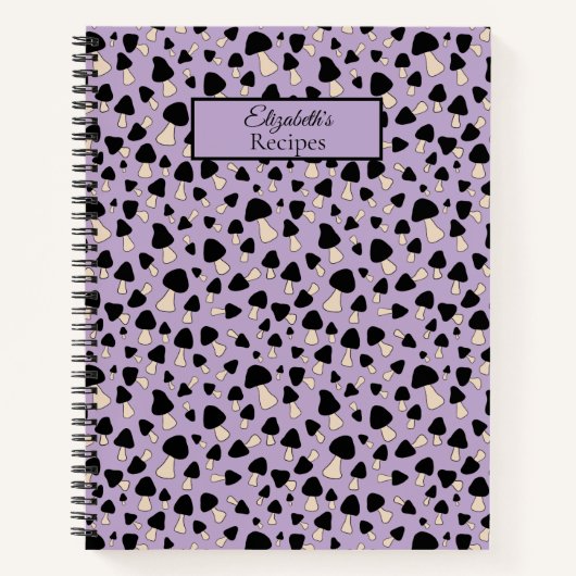 Schwarze Pilze auf Lila Rezept Buch (Vorderseite)