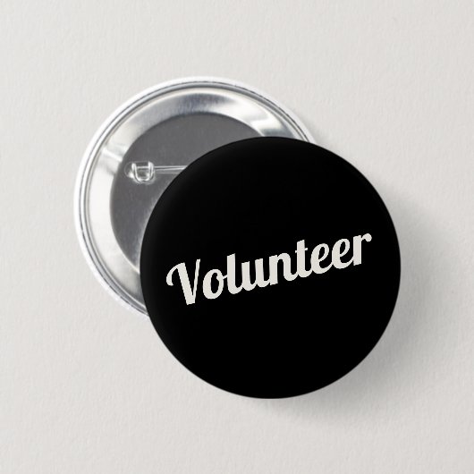 Schwarze Pin-back Freiwilligen-Buttons Button (Vorne & Hinten)