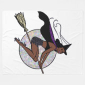 schwarze Pin-Up-Hexe Decke (Vorderseite (Horizontal))