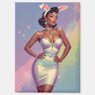 Schwarze Pin-Up-Osterhasenohren Magnet