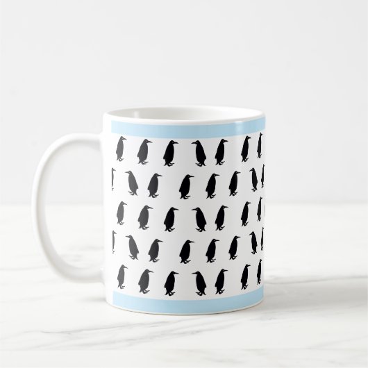 Schwarze Pinguine Kaffeetasse (Links)