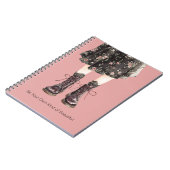 Schwarze Pink Blumen Rock Stiefel Notizblock (Linke Seite)
