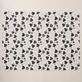 Schwarze Pink Herzen Sherpadecke (Vorderseite (Horizontal))