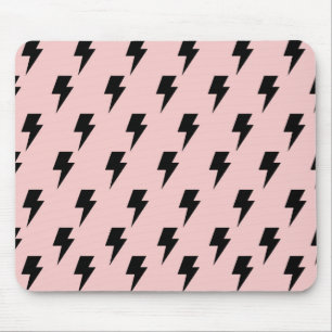 Schwarze Pink Lightning Y2K Indie Bold Schreibtisc Mousepad