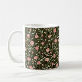 Schwarze Pink-Rose-Floral Kaffeetasse (Links)
