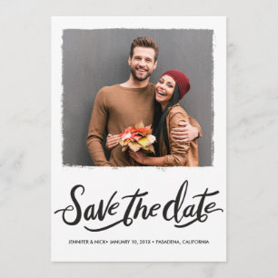 Schwarze Pinselstriche für die Hochzeit speichern  Save The Date