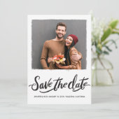 Schwarze Pinselstriche für die Hochzeit speichern  Save The Date (Stehend Vorderseite)