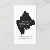 Schwarze Pinselstriche kreativ Beruflich Visitenkarte (Vorderseite)