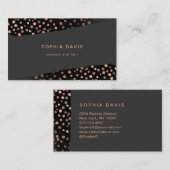 Schwarze Pinselstriche mit Imitate Rose Gold Punkt Visitenkarte (Vorne/Hinten)