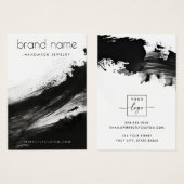 Schwarze Pinselstriche, moderne Ohrring-Grafikkart (Vorne & Hinten)