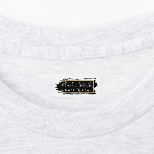 Schwarze Pinselstriche und moderne geometrische go Etiketten (Befestigt)