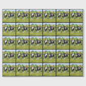 Schwarze Pinto Farbe Quarter Pferde im Sommer Weid Geschenkpapier (Flach)