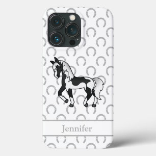 Schwarze Pinto-Trabpferd-Cartoon-Illustration Case-Mate iPhone Hülle