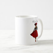 Schwarze Pinups-Tasse - Carmen Kaffeetasse (VorderseiteRechts)