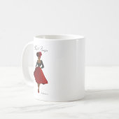 Schwarze Pinups-Tasse - Carmen Kaffeetasse (Vorderseite Links)