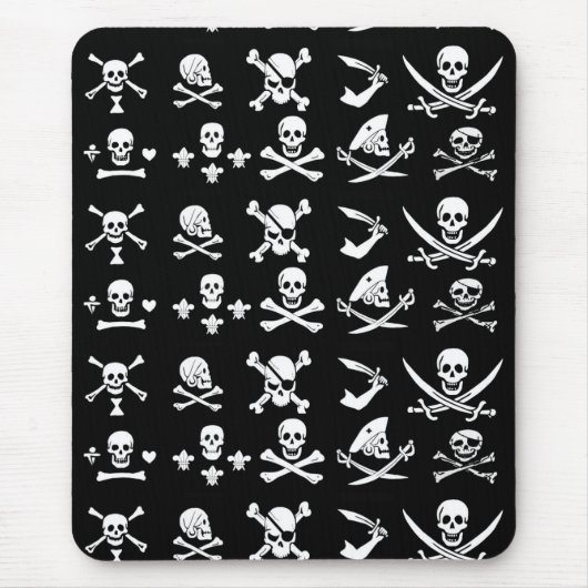 SCHWARZE PIRATBANNER, KREUZTE, SCHWERTER MOUSEPAD (Vorne)