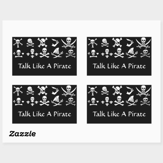 SCHWARZE PIRATBANNER, KREUZTE, SCHWERTER RECHTECKIGER AUFKLEBER (Blatt)