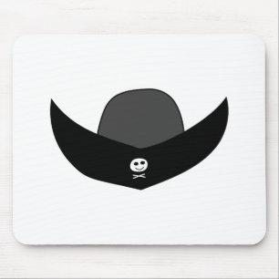 Schwarze Piraten-Hut-Illustration Mousepad